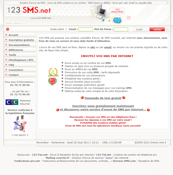 creation Création site e-commerce >> 123 sms